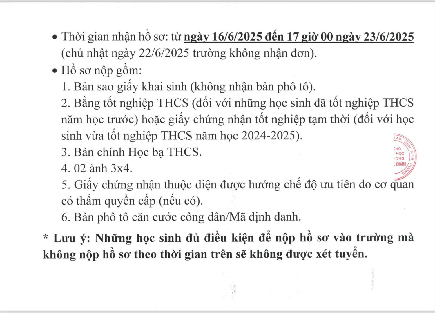 Tbao nhan don phuc khao, hso TS10 2526