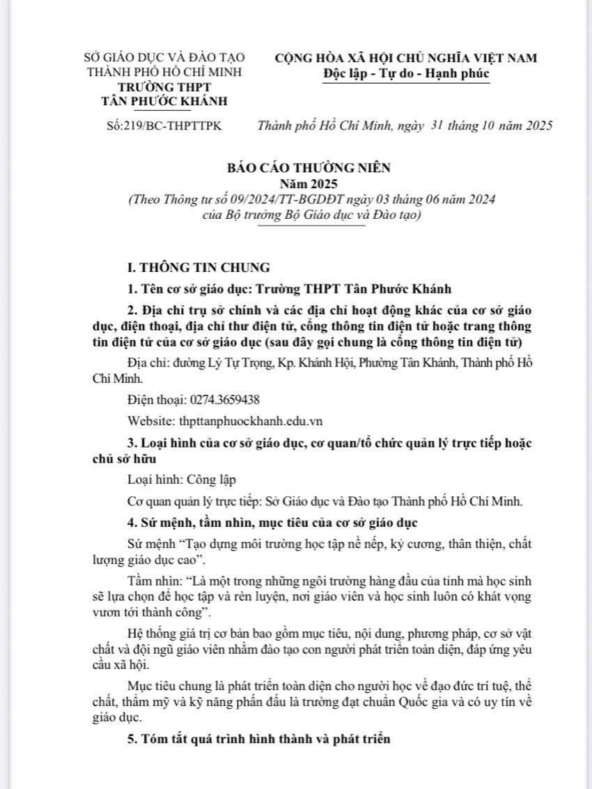 BÁO CÁO THƯỜNG NIÊN  NĂM 2025